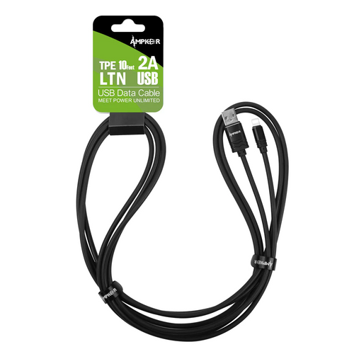Loose 10 Feet USB to LIGHTNING Cable - Black  Black