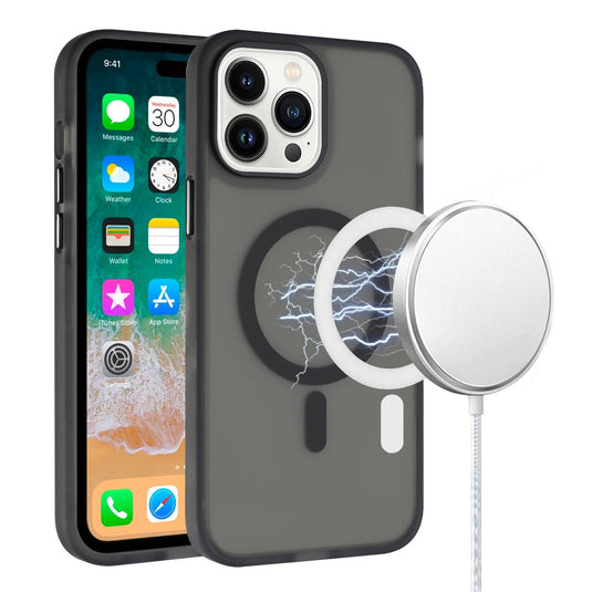 For iPhone 12 & iPhone 12 Pro Magnetic Ring ShockProof 4-Time Injection Strong Hybrid - Black