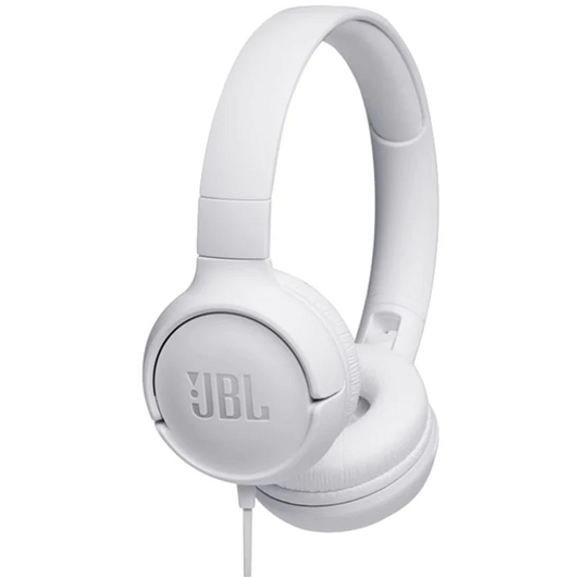 JBL Tune 500 On-Ear Headphones - 16 hours playtime - Handsfree Calls -  White